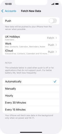 If you turn off the function, press the required setting.