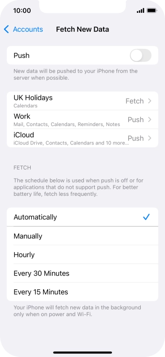 If you turn off the function, press the required setting.