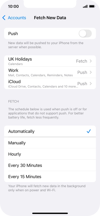 If you turn off the function, press the required setting.