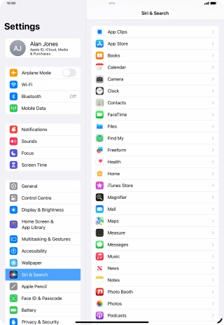 Press the required app. Press the required app.