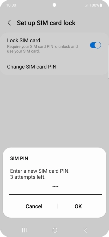 Key in a new four-digit PIN and press OK. Key in a new four-digit PIN and press OK.