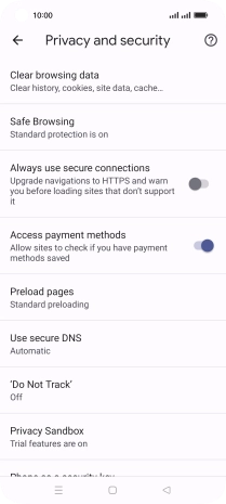 Press Clear browsing data.