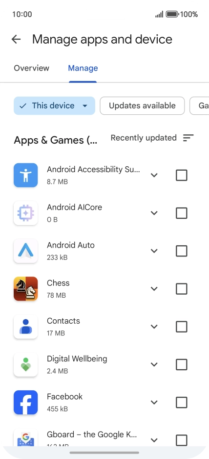 Press the required app.