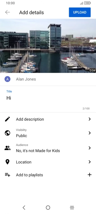 Key in the required text and press UPLOAD.