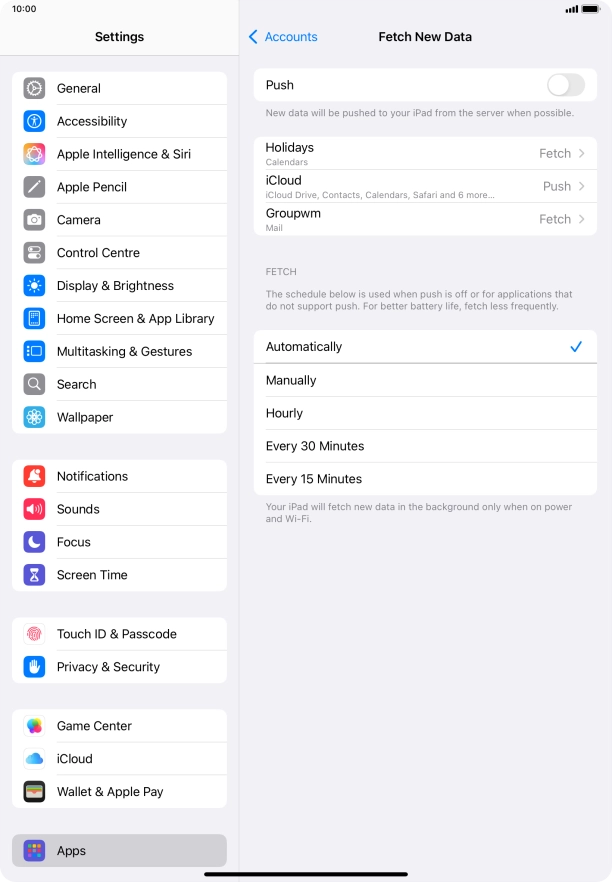 If you turn off the function, press the required setting.