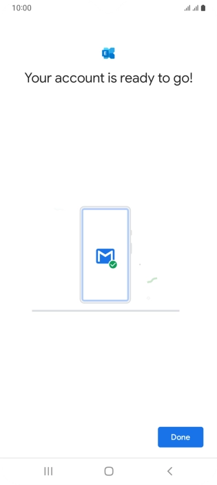 If this screen is displayed, your email account has been recognised and is being set up automatically. Follow the instructions on the screen to key in more information and finish setting up your phone.