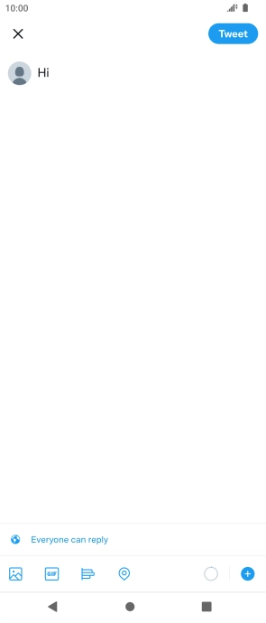 Write the required text and press Tweet.