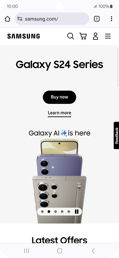 Press the menu icon.