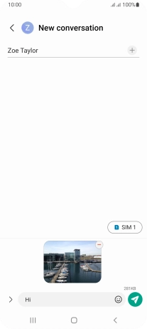 Press the send icon when you've finished your picture message.