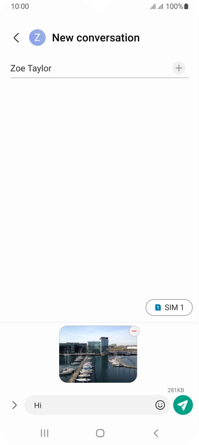 Press the send icon when you've finished your picture message.