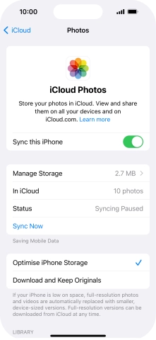 Press the indicator next to 