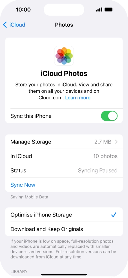 Press the indicator next to 