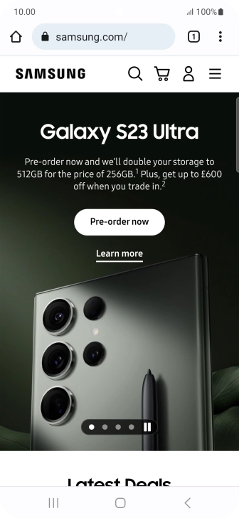 Press the menu icon. Press the menu icon.