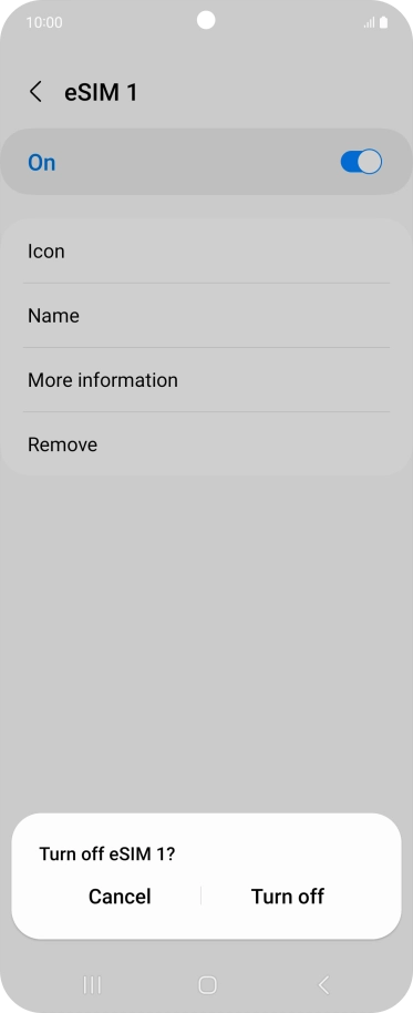 If you turn off use of the price plan, press Turn off.