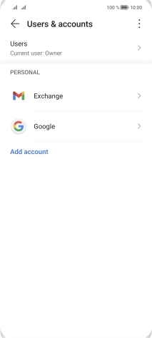 Press the required account.