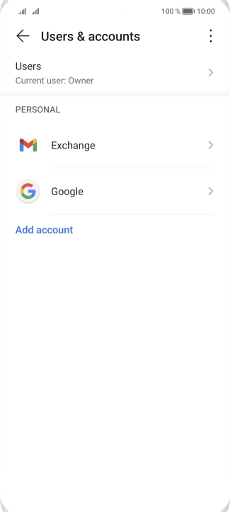 Press the required account.