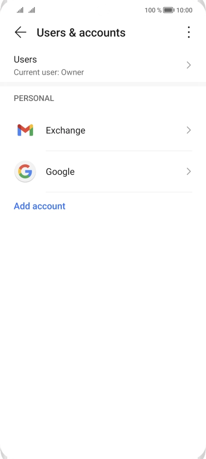 Press the required account.