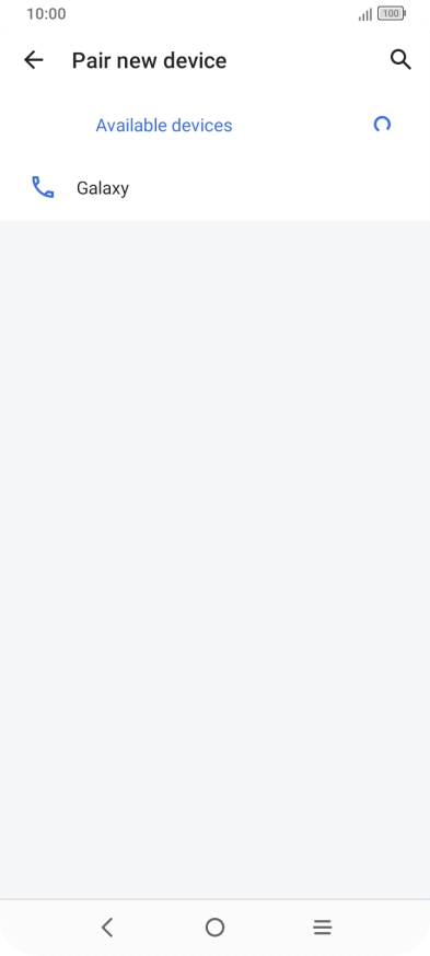 Press the required Bluetooth device and follow the instructions on the screen to pair the device with your phone.
