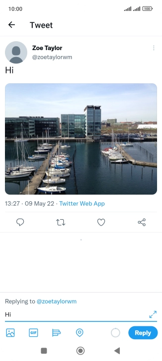 Write your reply and press Reply.