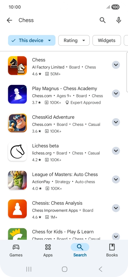 Press the required app. Press the required app.