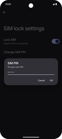 Key in the new PIN again and press OK.