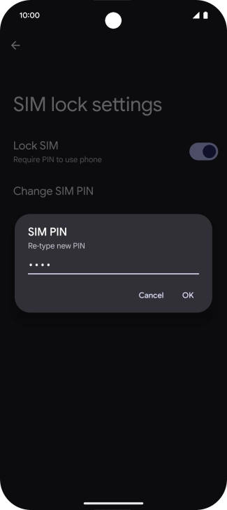 Key in the new PIN again and press OK.