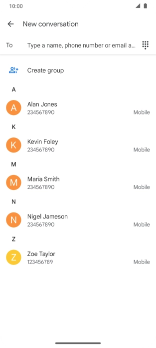 Press the field next to 