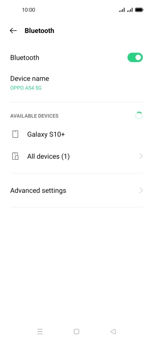 Press the required Bluetooth device and follow the instructions on the screen to pair the device with your phone.