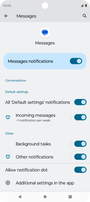 Press Incoming messages. Press Incoming messages.