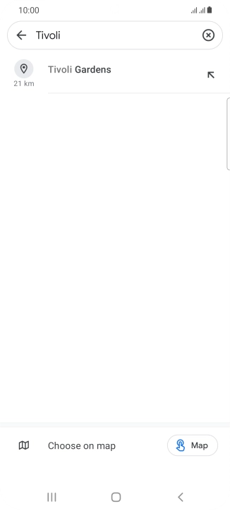 Press the required destination.