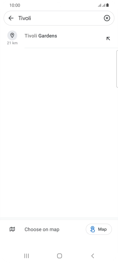 Press the required destination.