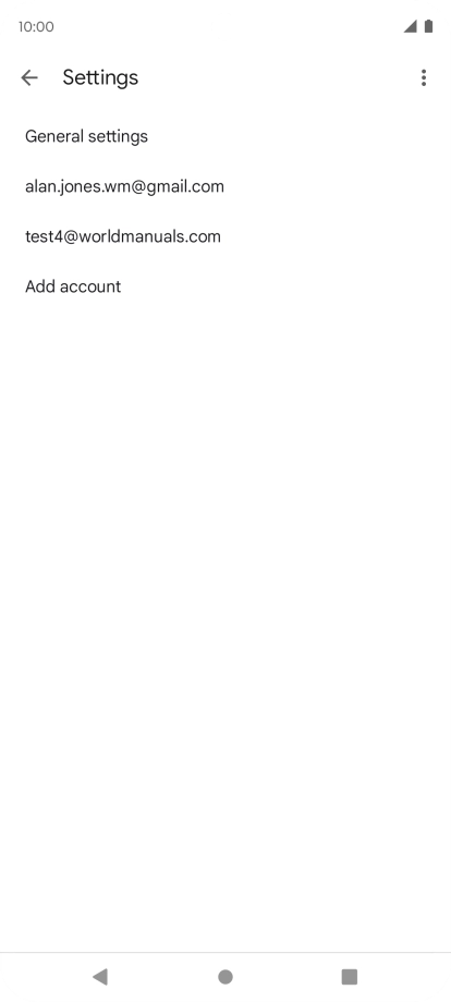 Press the required email account.