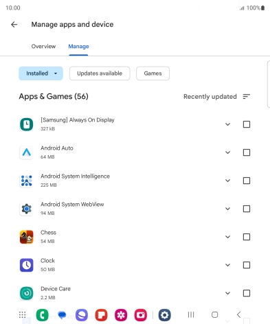 Press the required app.