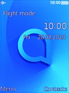 The flight mode icon shows that flight mode is turned on.