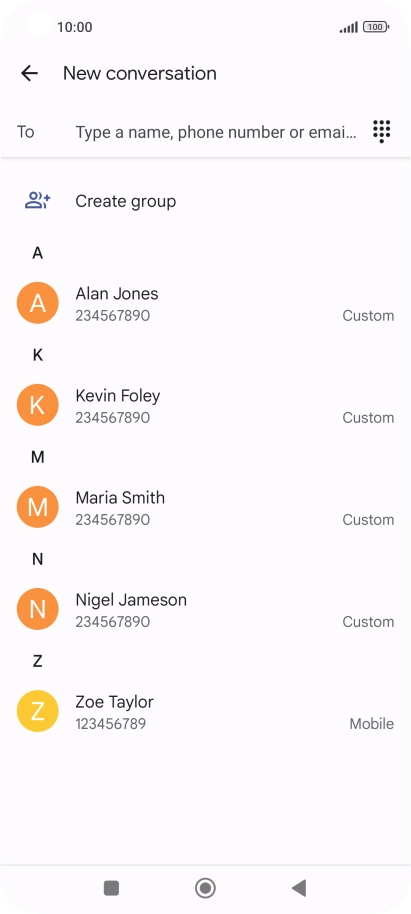 Press the field next to 