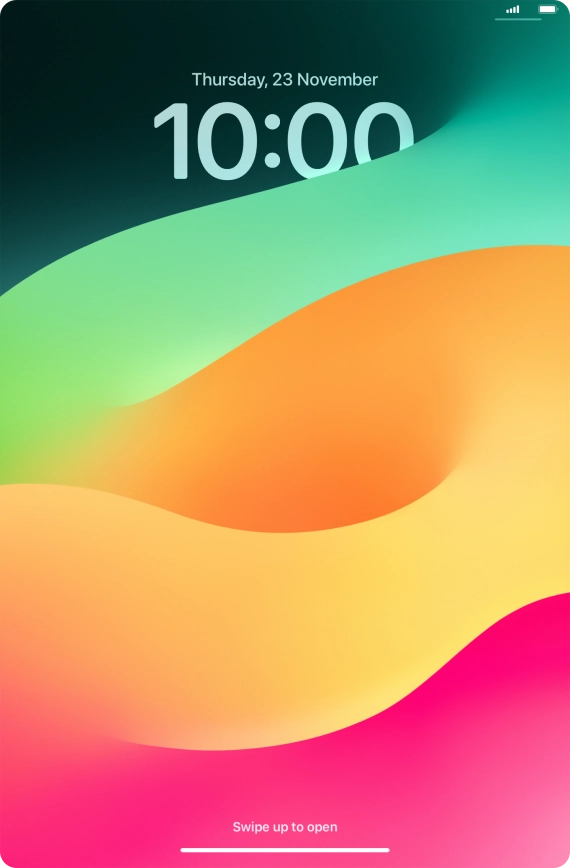 Press and hold anywhere on the lock screen.