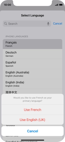 To select the new language as the default phone language, press Use ‹language› .