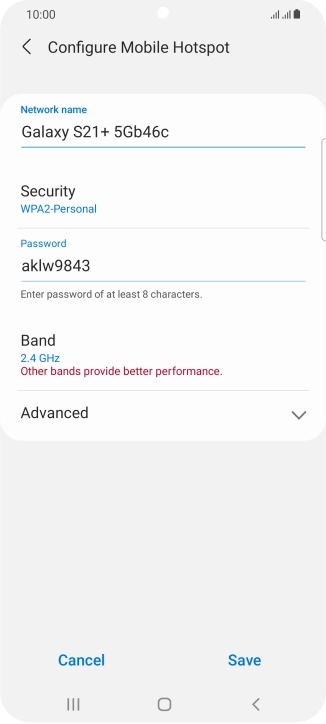 Press the field below 