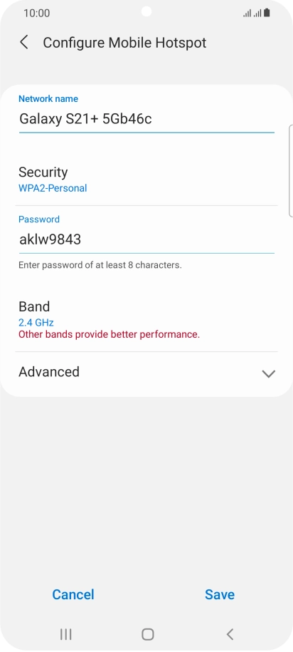 Press the field below 