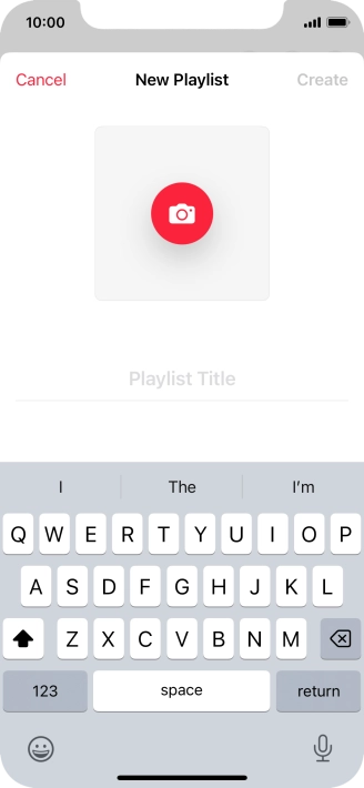 Press the text input field and key in a name for the playlist. Press the text input field and key in a name for the playlist.