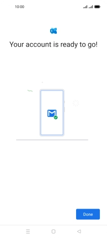 If this screen is displayed, your email account has been recognised and is being set up automatically. Follow the instructions on the screen to key in more information and finish setting up your phone.