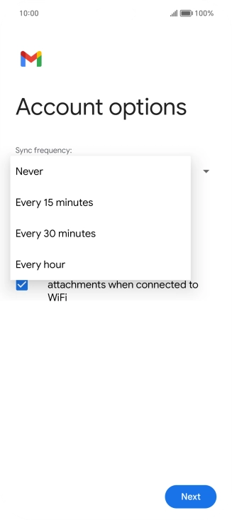 Press the required setting.