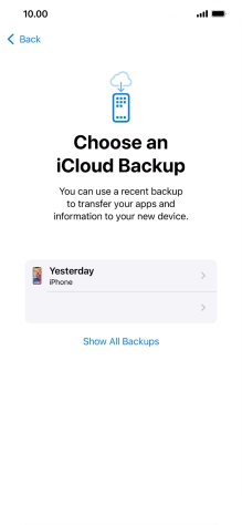 Press the required backup and your phone restores the content of the selected backup. Subsequently, follow the instructions on the screen to set up your phone and prepare it for use.