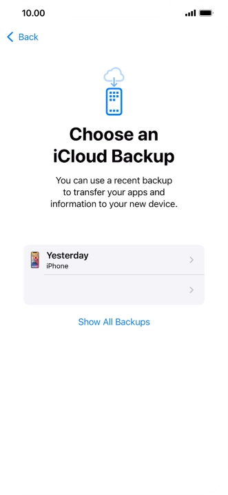 Press the required backup and your phone restores the content of the selected backup. Subsequently, follow the instructions on the screen to set up your phone and prepare it for use.