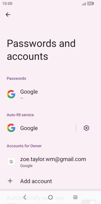 Press Add account. Press Add account.