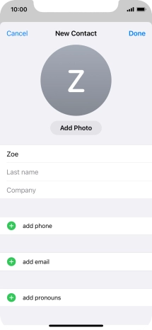 Press Last name and key in the last name.