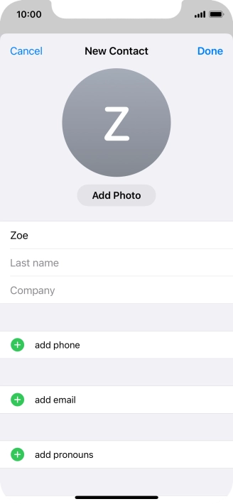 Press Last name and key in the last name.
