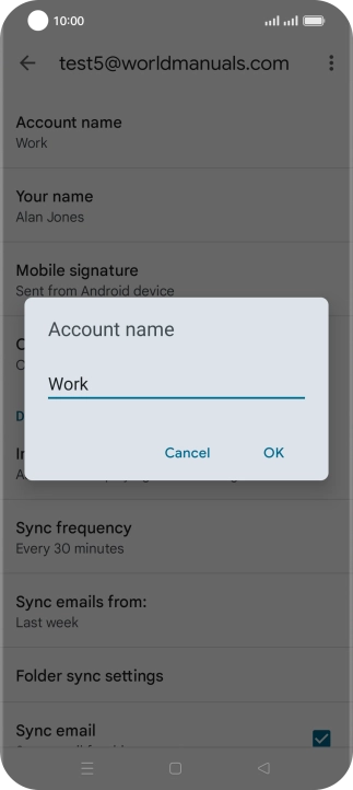 Press OK and key in the required name.