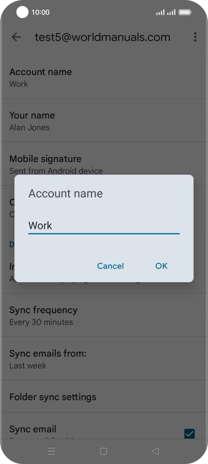 Press OK and key in the required name.