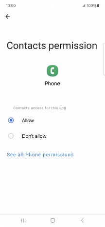 Press the required setting.